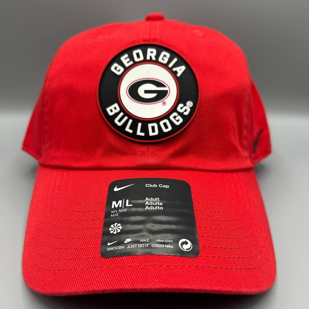 Georgia Bulldogs x Nike Club Hat Men M-L Red Strap Back Cap Cotton New